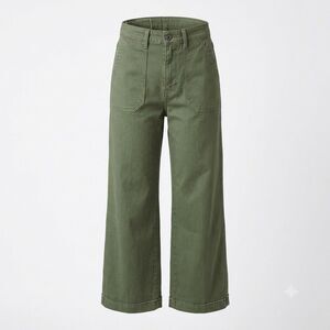 Levi's Women's 28 High Rise Olive Green Utility Carpenter Pants Wide Straight